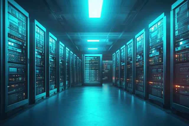 Professional server room with neatly organized racks and cable management